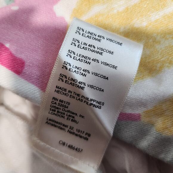 Anthropologie Maeve Wide Leg Floral Pants Colorful Linen Blend Size 4 - Picture 8 of 9